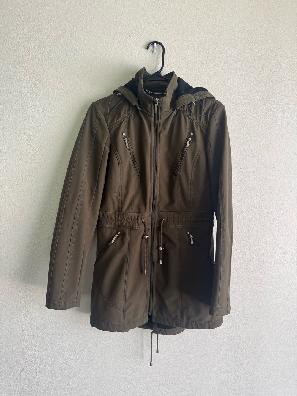 Laundry by Shelli Segal Olive Hooded Softshell Jacket Size Small
